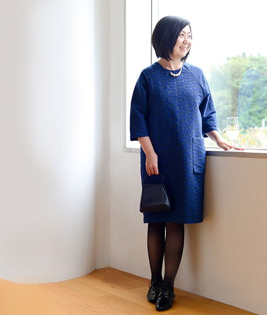 スタッフ着用レビュー】 RAPUCALUSONのミツマタ柄ワンピースを着てみ