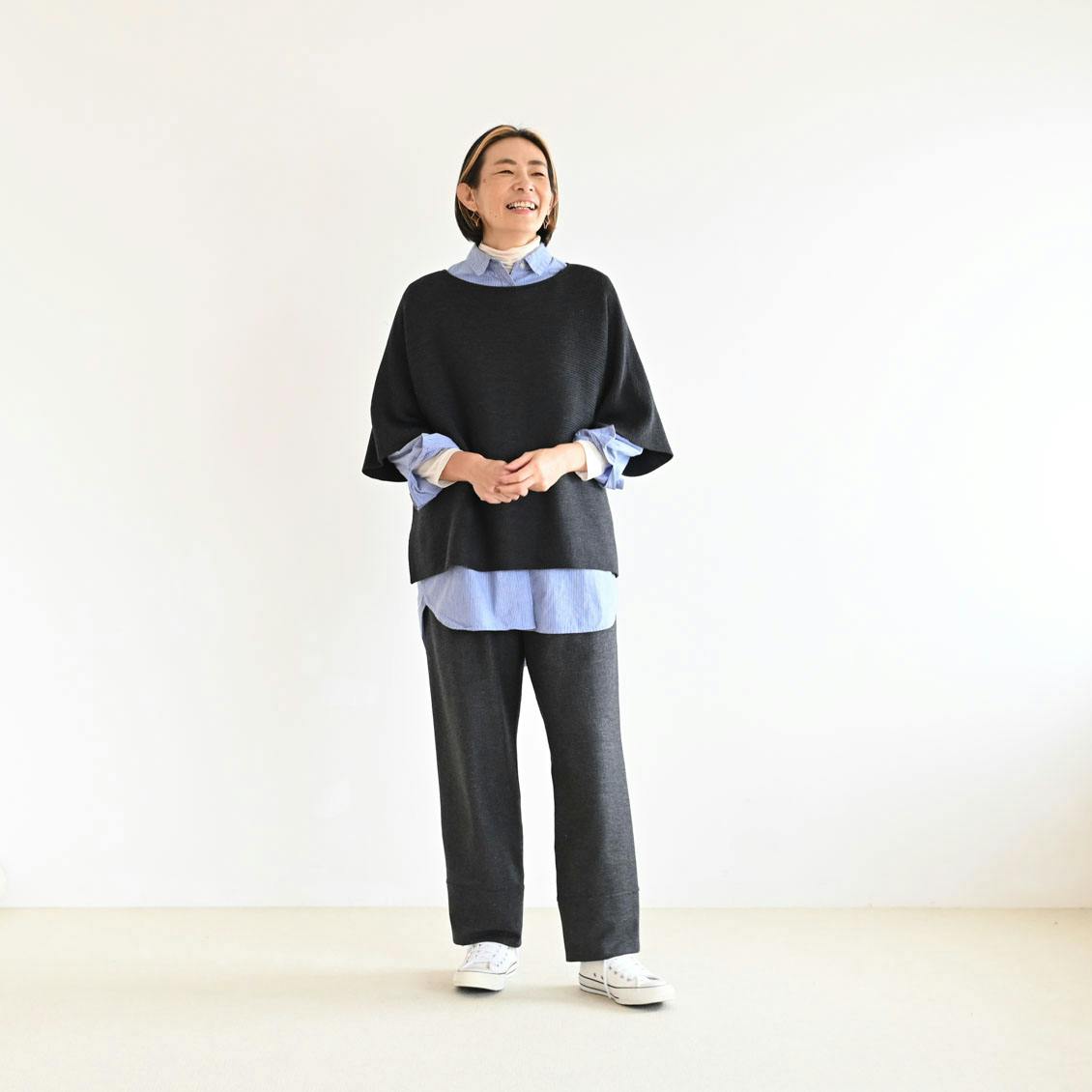 北欧暮らしの道具店★「きちんとしながら、リラックス」ウエストゴムのウールパンツ きちんとしながら、リラックス」ウエストゴムのウールパンツ