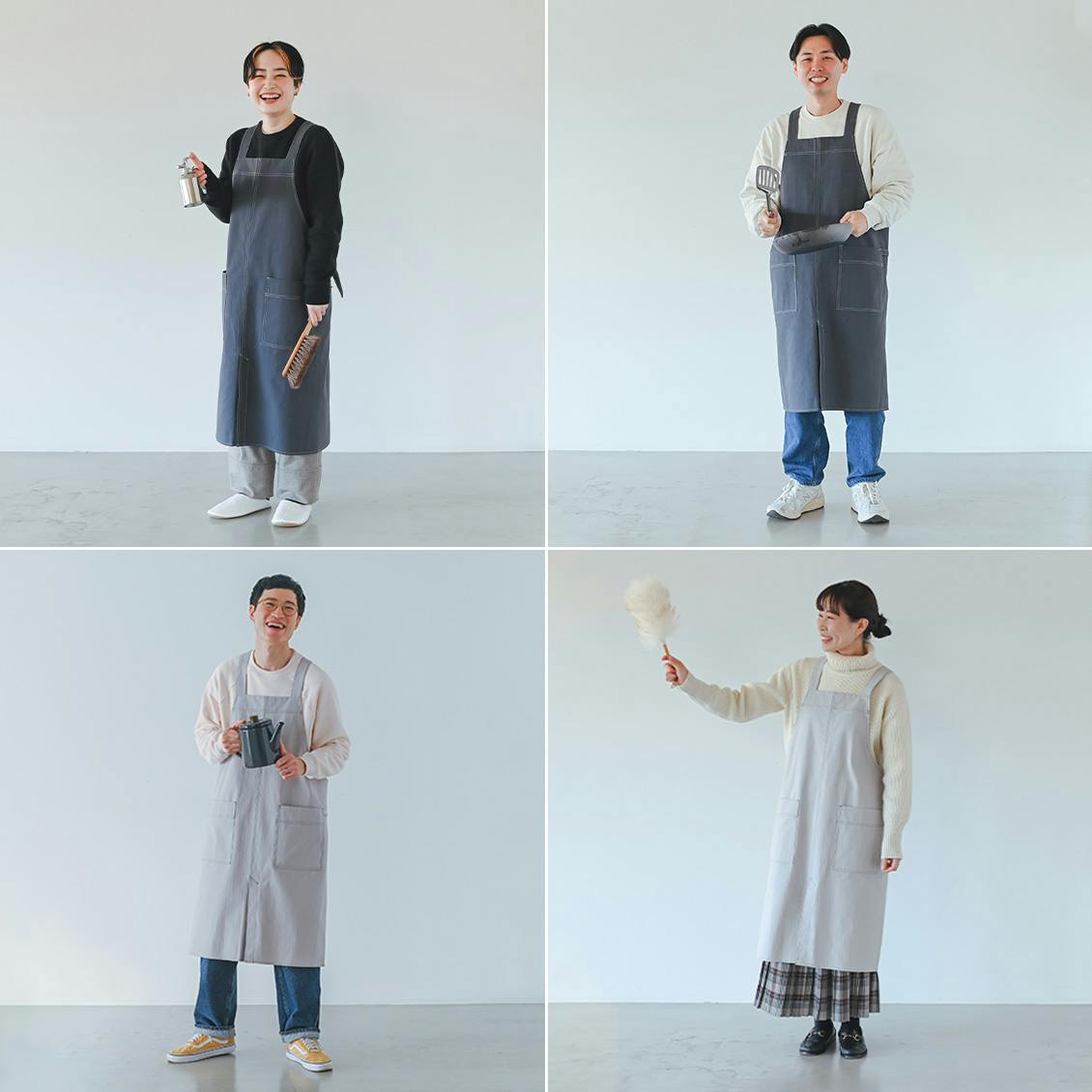 着用レビュー】ユニセックスのエプロンをスタッフ4名が着てみました