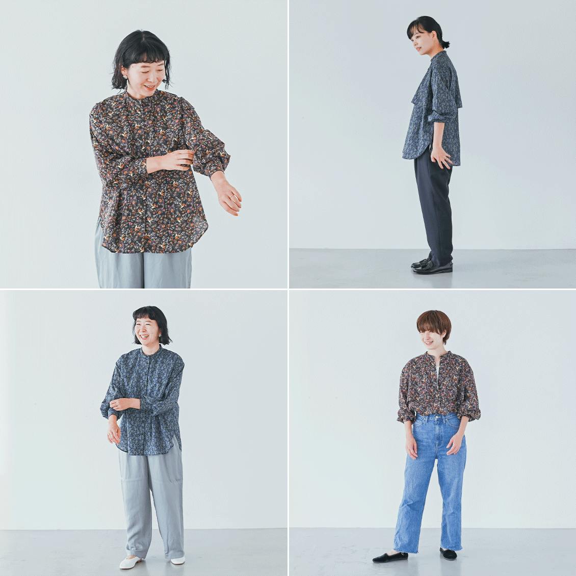着用レビュー】「大人のための柄ブラウス」をスタッフ3名が着てみまし