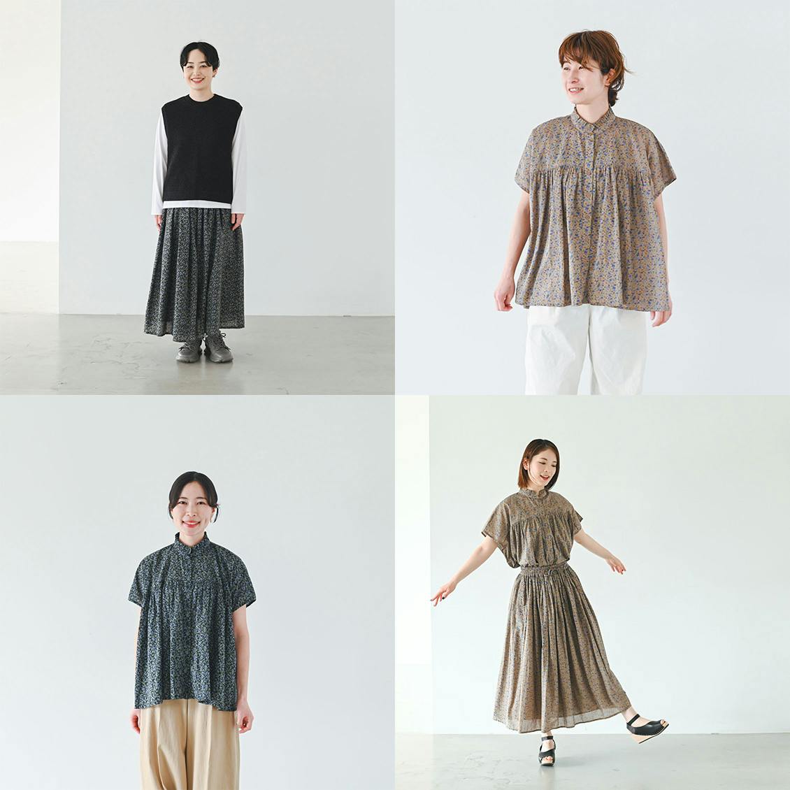 【美品】soilソイル小花柄フリルギャザーブラウス北欧暮らしの道具店 soil_top_0316.jpg?auto=format,