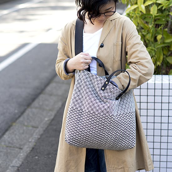 trois temps/トロワトン手織り2wayトートバック　北欧暮らしの道具店 trois temps/トロワトン/手織り2WAYバッグ - 北欧、暮らしの道具店