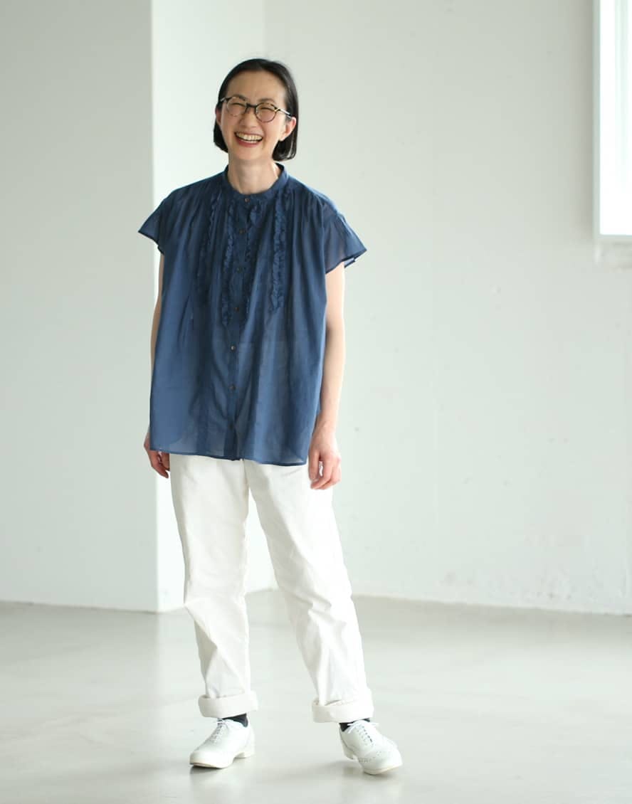 着用レビュー】当店オリジナル「ピンタックブラウス」を、身長別