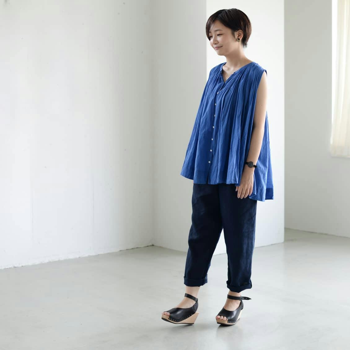 新品未使用　Kolor ナイロンテーパードパンツ　ブルー　Lサイズ 着用レビュー】 当店別注！Fog linen workの「テーパードパンツ」を
