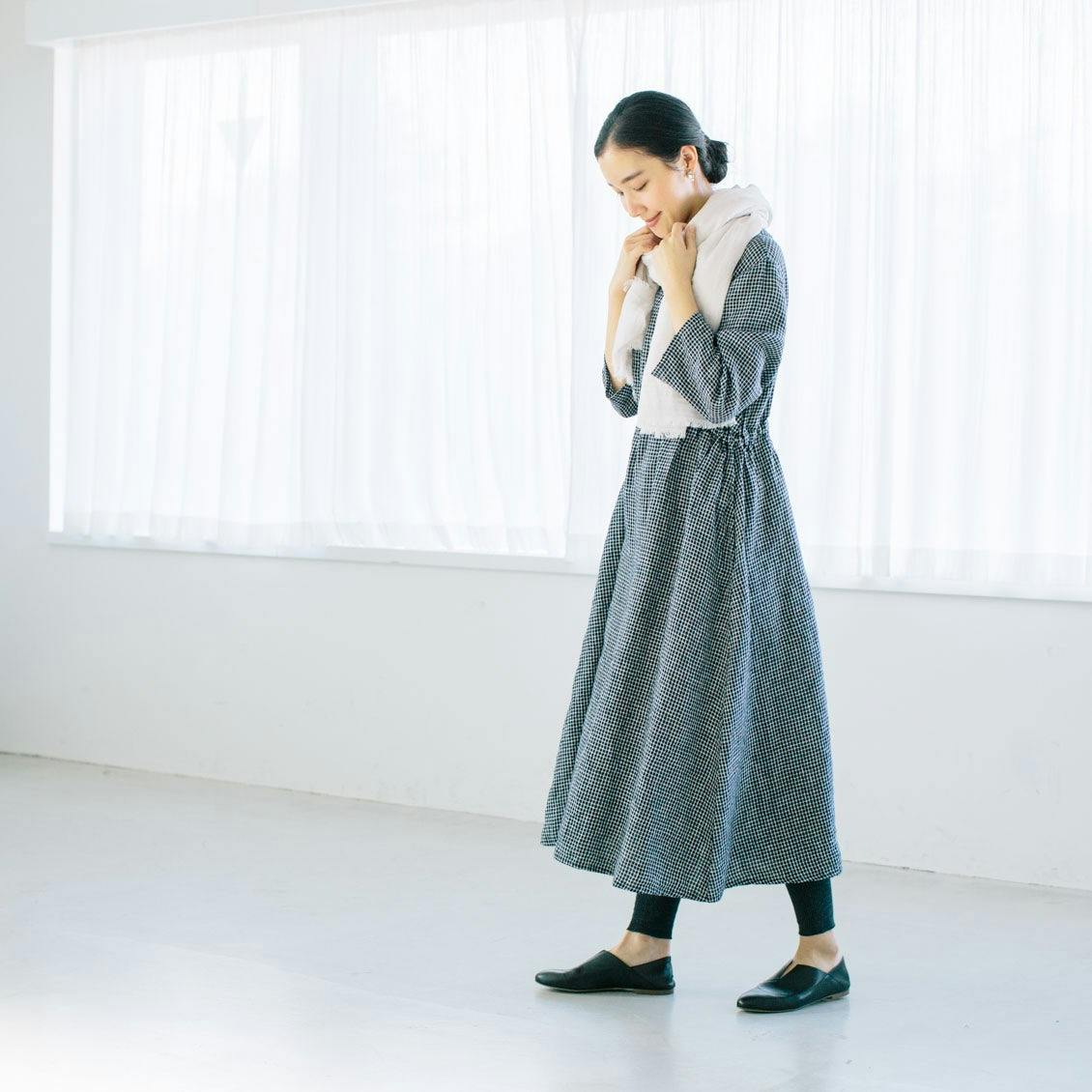 値下げ】北欧暮らしの道具店×fog linen work カシュクールワンピ