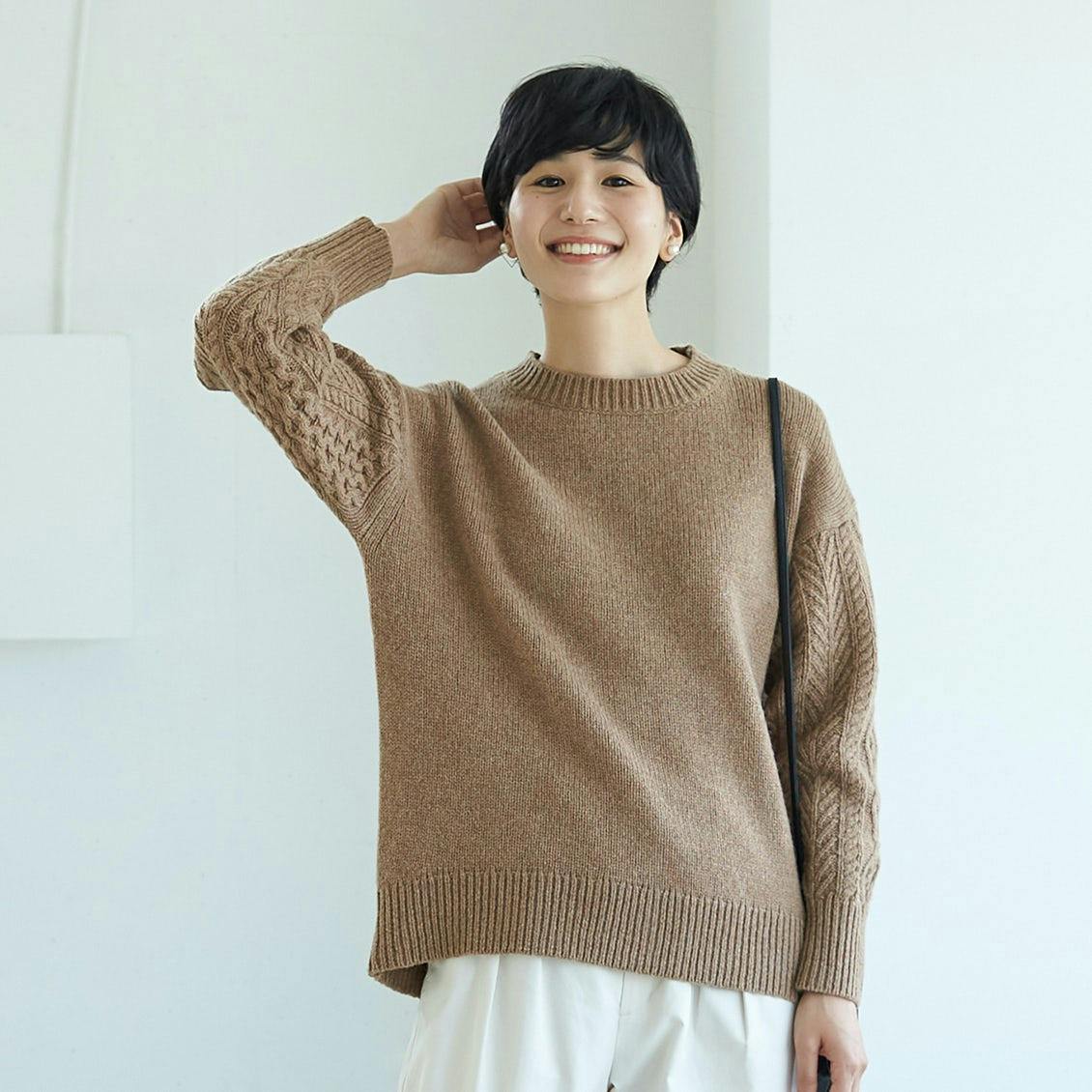 新商品 あえて 袖だけ にキュンとする 自信を持って着られるアラン編みのニットをつくりました 北欧 暮らしの道具店