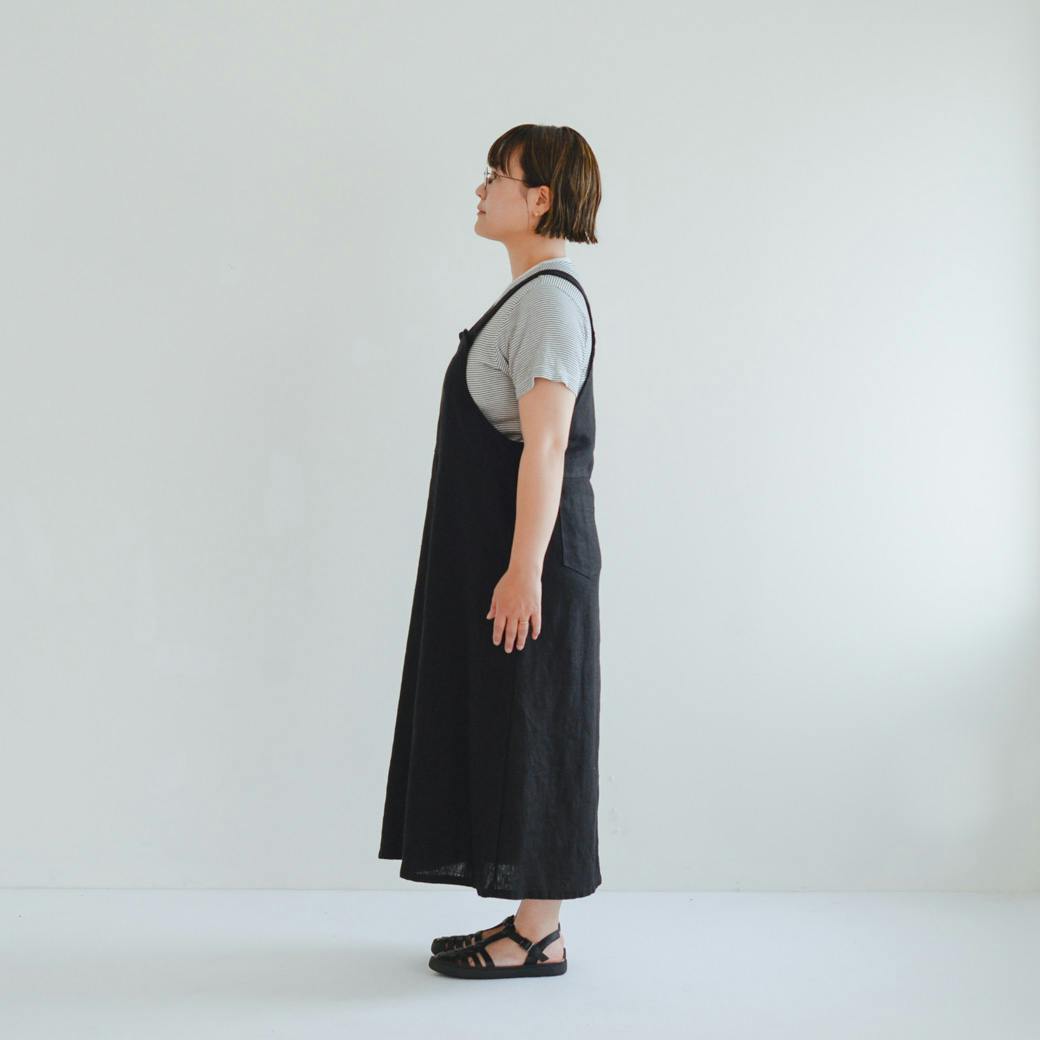 北欧の暮らし　フォグリネンワークサロペットスカート　サイズ1 当店別注】fog linen work / リネンサロペットスカート - 北欧