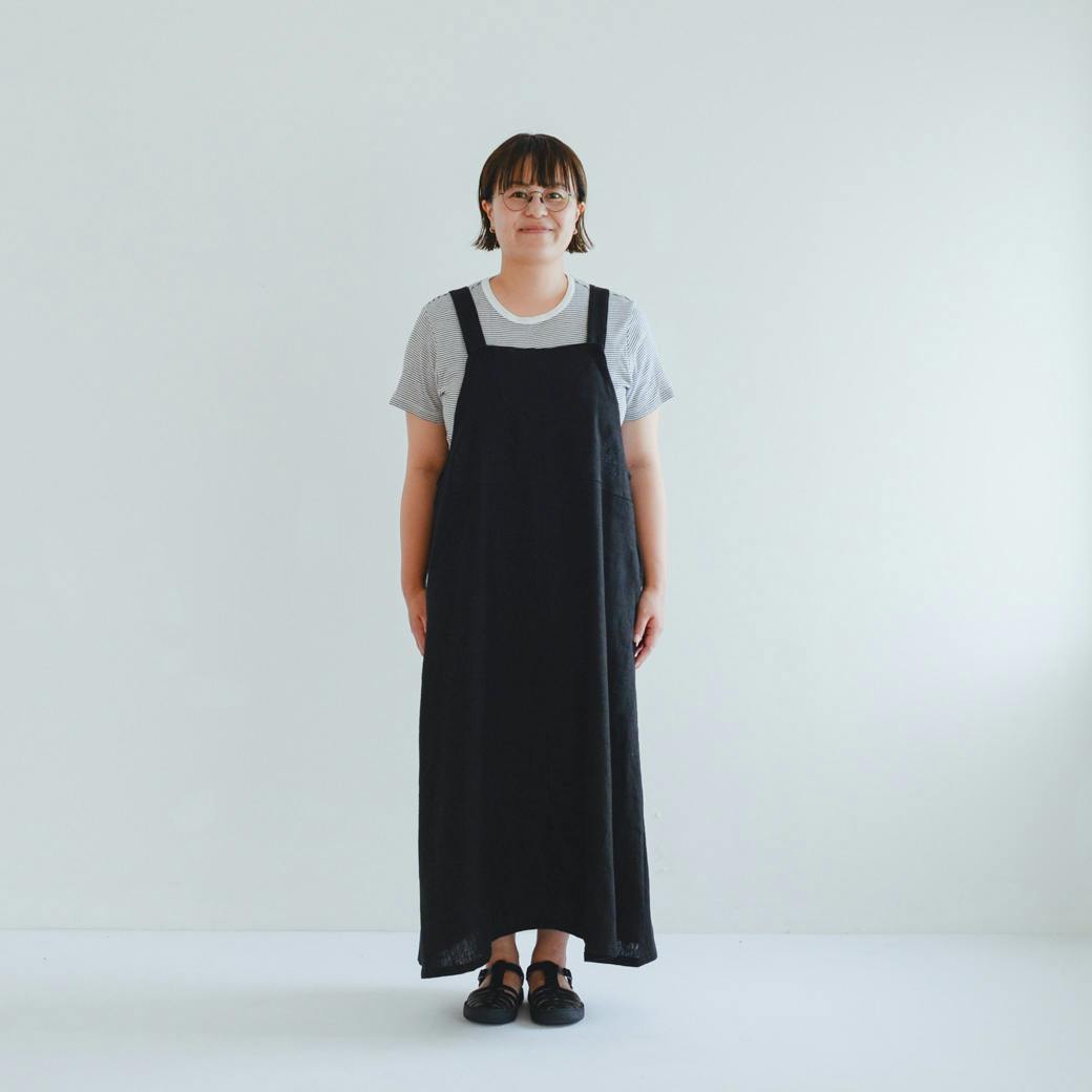 北欧の暮らし　フォグリネンワークサロペットスカート　サイズ1 当店別注】fog linen work / リネンサロペットスカート - 北欧