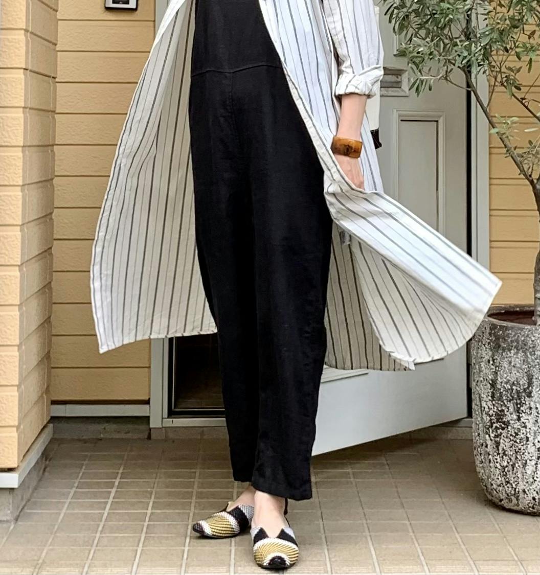 KURASHI&Trips 北欧暮らしの道具店 リネンブレンドサロペット F 当店別注】fog linen work / リネンサロペット（サイズ1