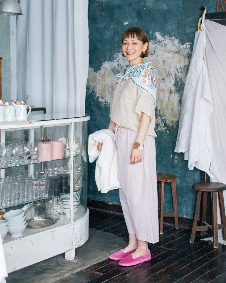 【北欧、暮らしの道具店】ゆるっと気分のテーパードパンツ / 髙橋美賀さんコラボ 私らしく、ピンクをまとう」ゆるっと気分のテーパードパンツ