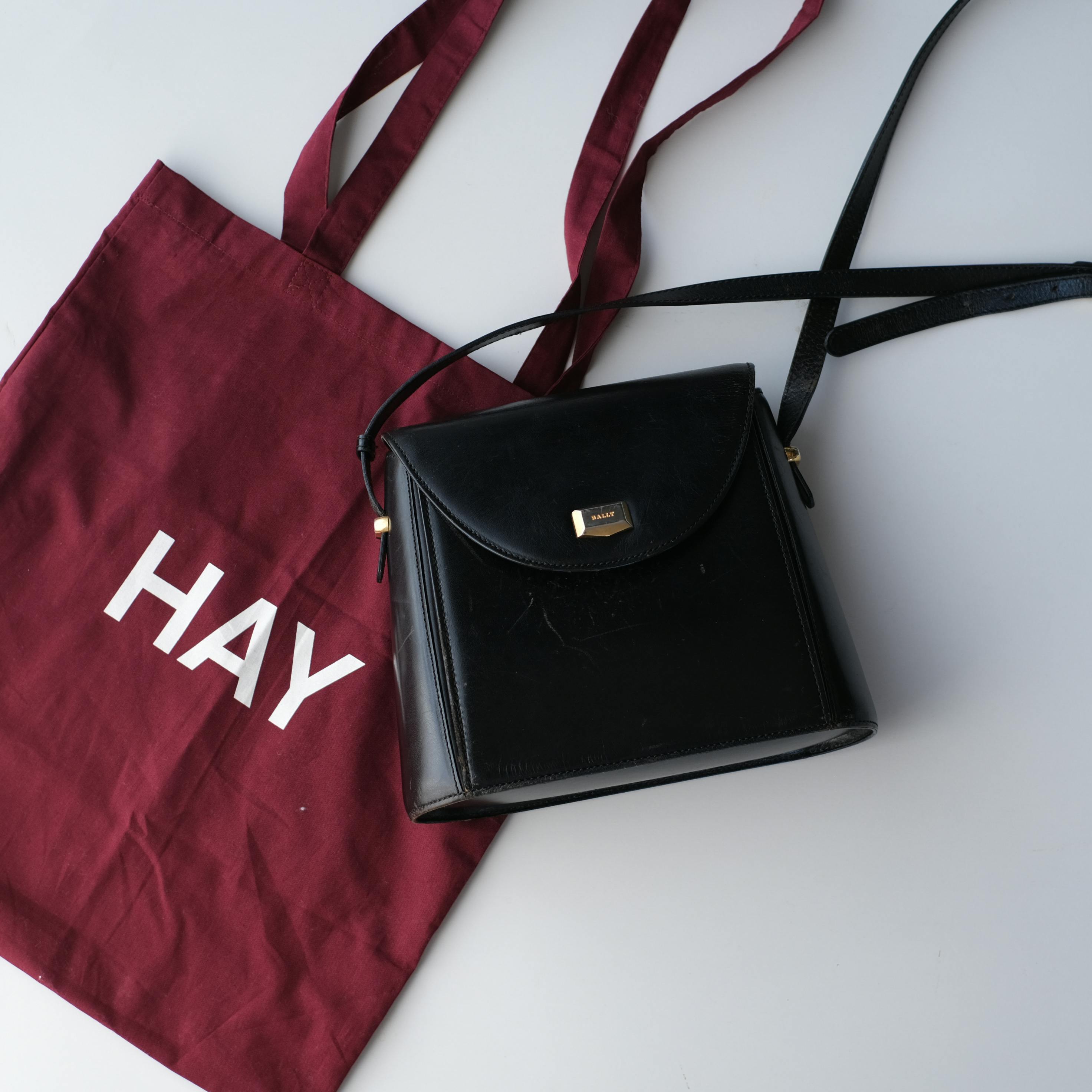 BALLY バーガンディ レザートートバッグ